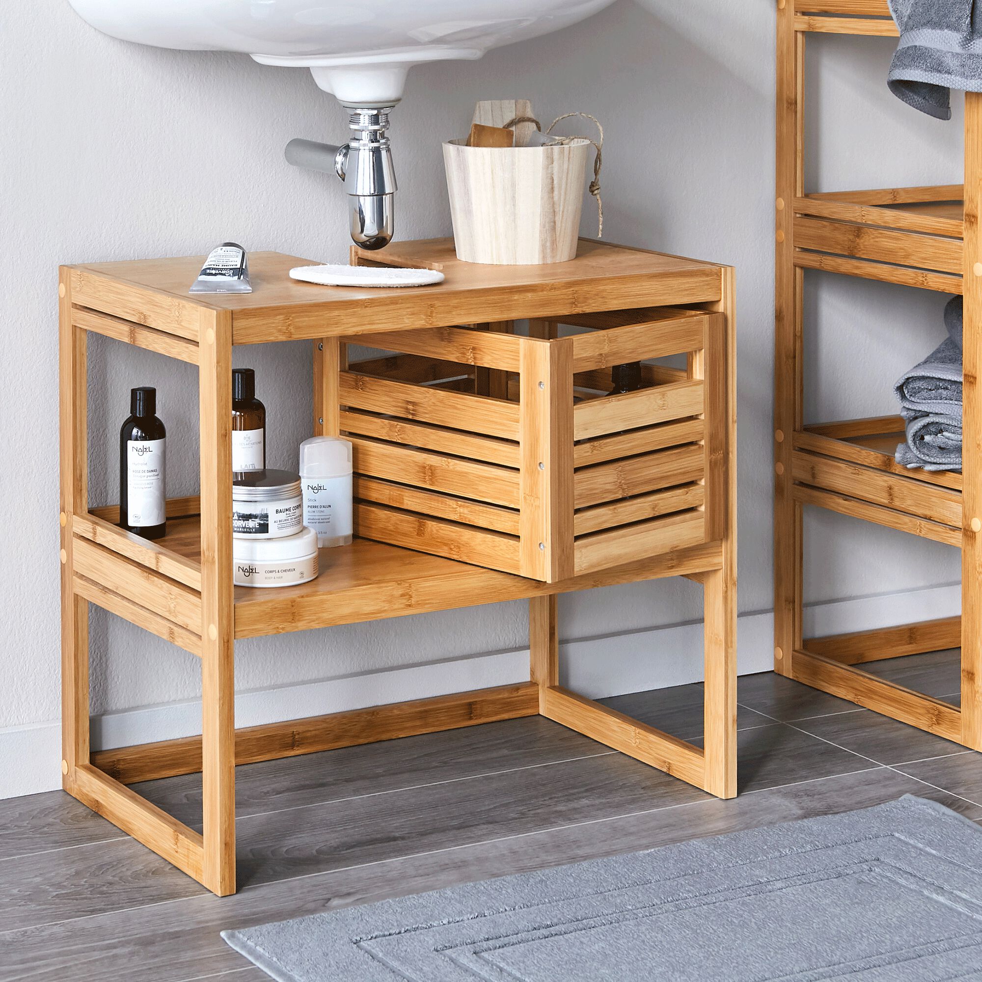 DANONG - Meuble sous-vasque en bambou - L61cm