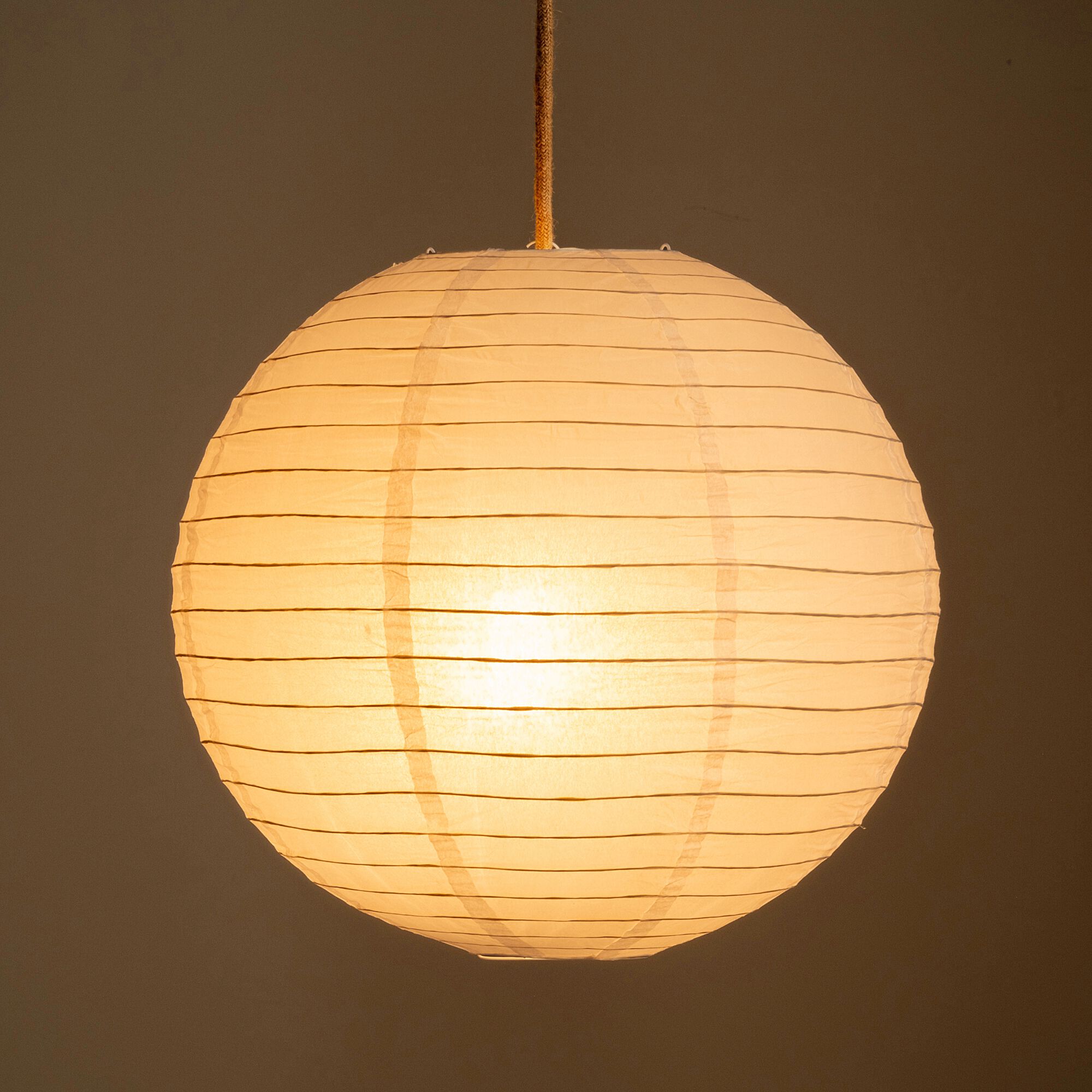 BALL - Suspension boule japonaise non électrifié en papier de riz D40cm - blanc