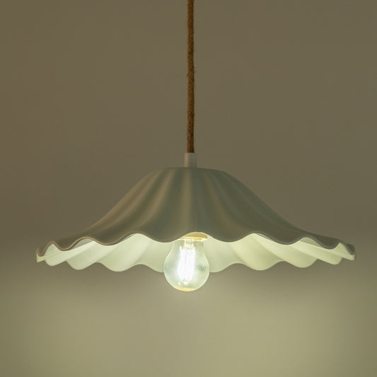 DORINE - Suspension électrifiée en porcelaine D30cm - blanc