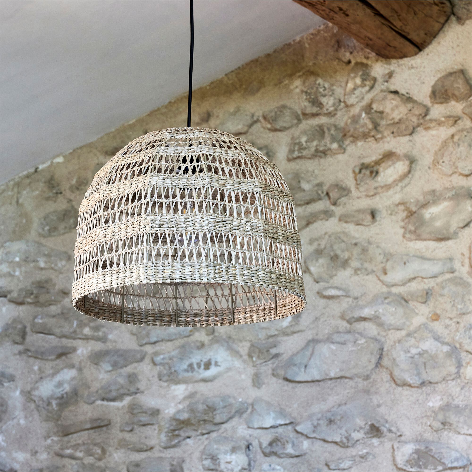 EMILE - Suspension non électrifiée en jonc de mer D43cm - naturel