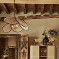 FLEURY - Suspension fleur électrifiée E27 en rotin D60cm - naturel