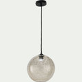 LIMONE - Suspension électrifiée en verre texturé D25cm - transparent