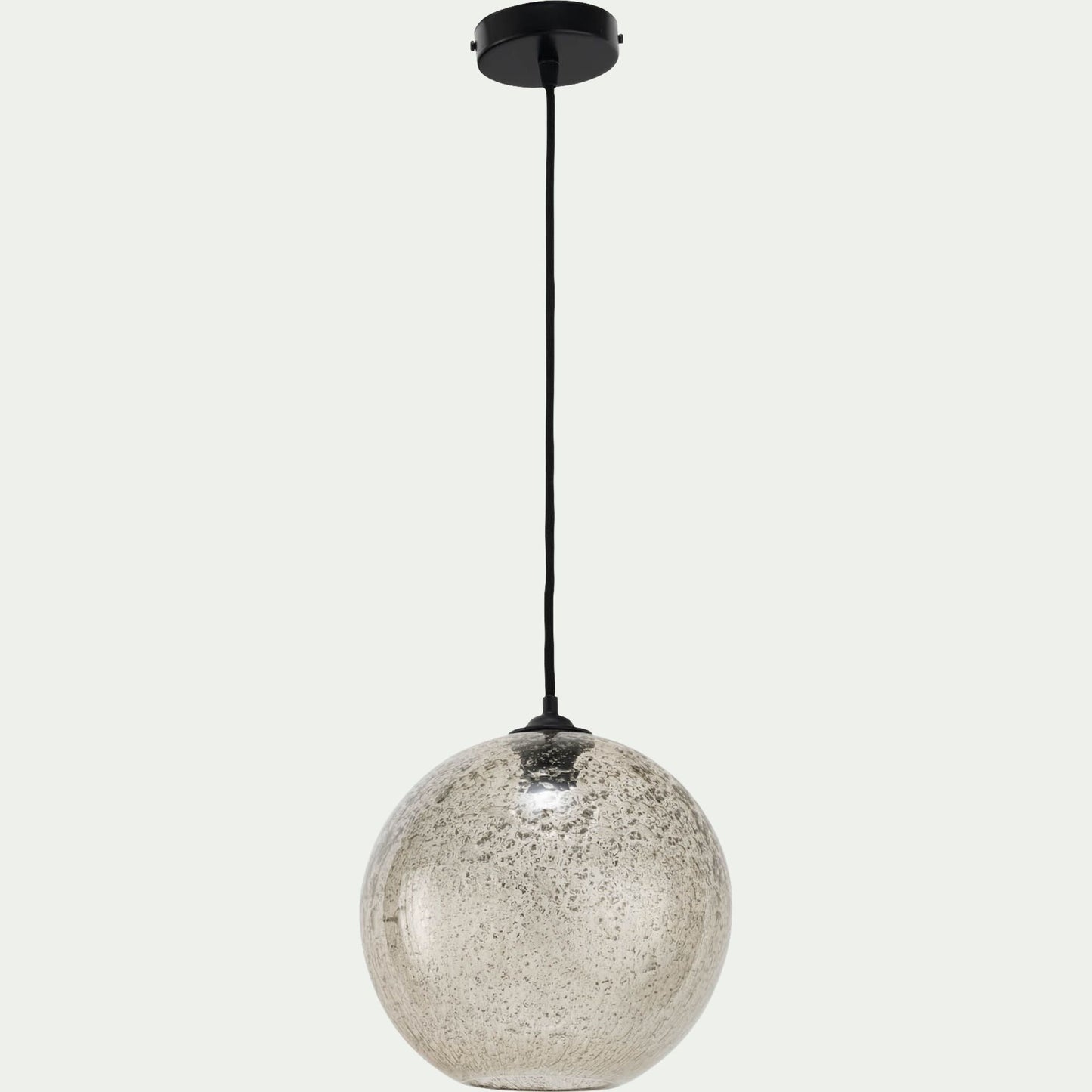 LIMONE - Suspension électrifiée en verre texturé D25cm - transparent