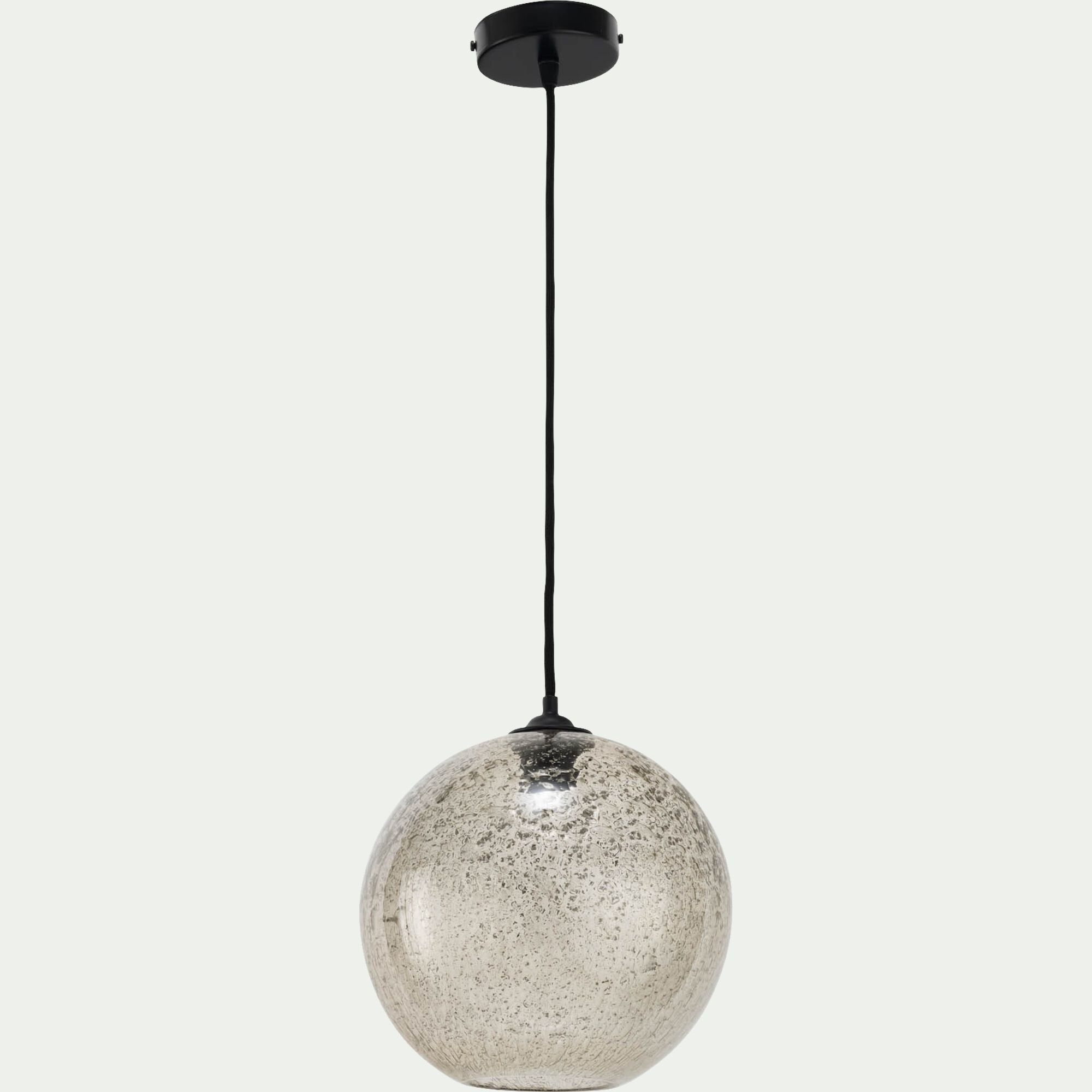 LIMONE - Suspension électrifiée en verre texturé D25cm - transparent