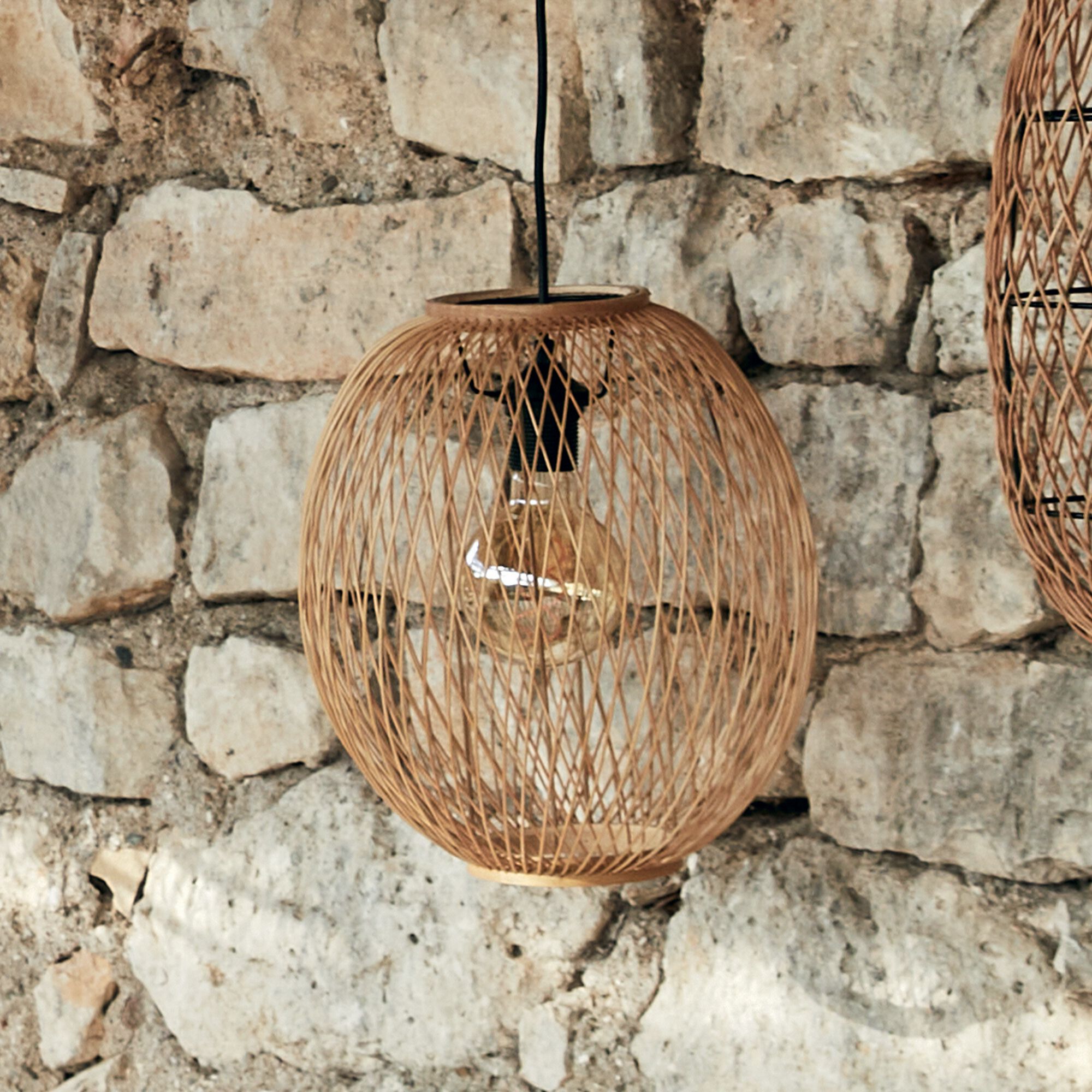 LORGUES - Suspension naturelle non électrifiée en bambou D30cm - naturel