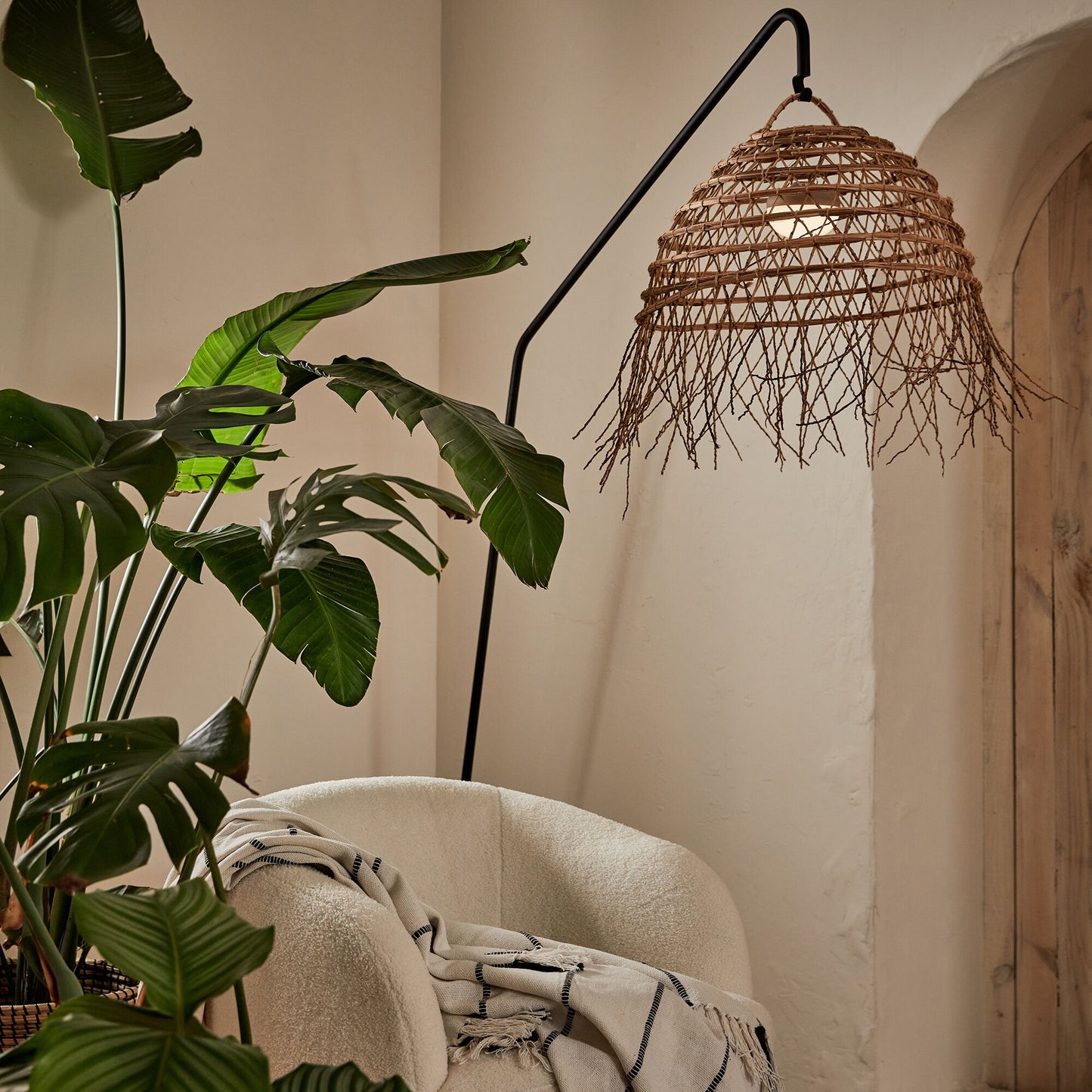 MIDIA - Suspension non électrifiée en fibres de palmier D50cm - naturel