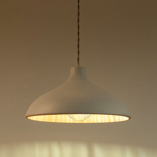 NEFTA - Suspension électrifiée en terre cuite D35cm - blanc