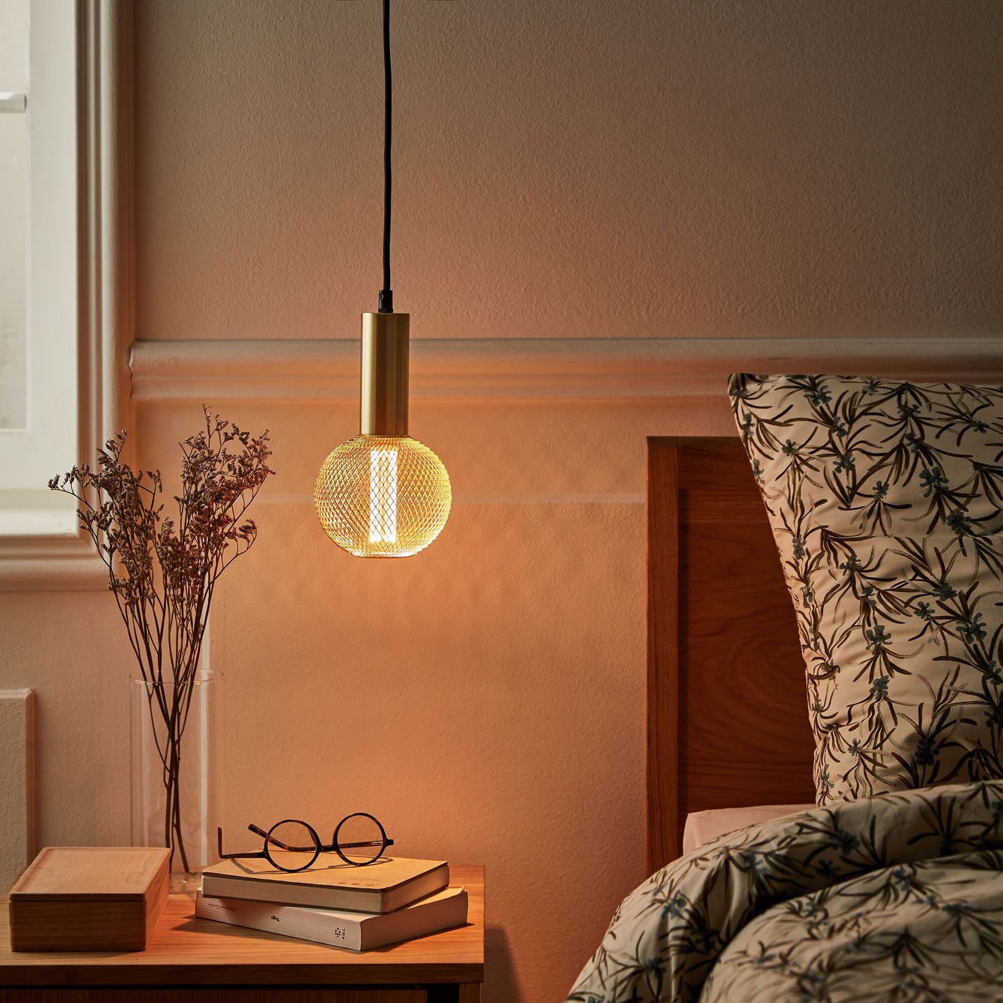 TEOULA - Suspension électrifiée en fer D10x150cm - doré