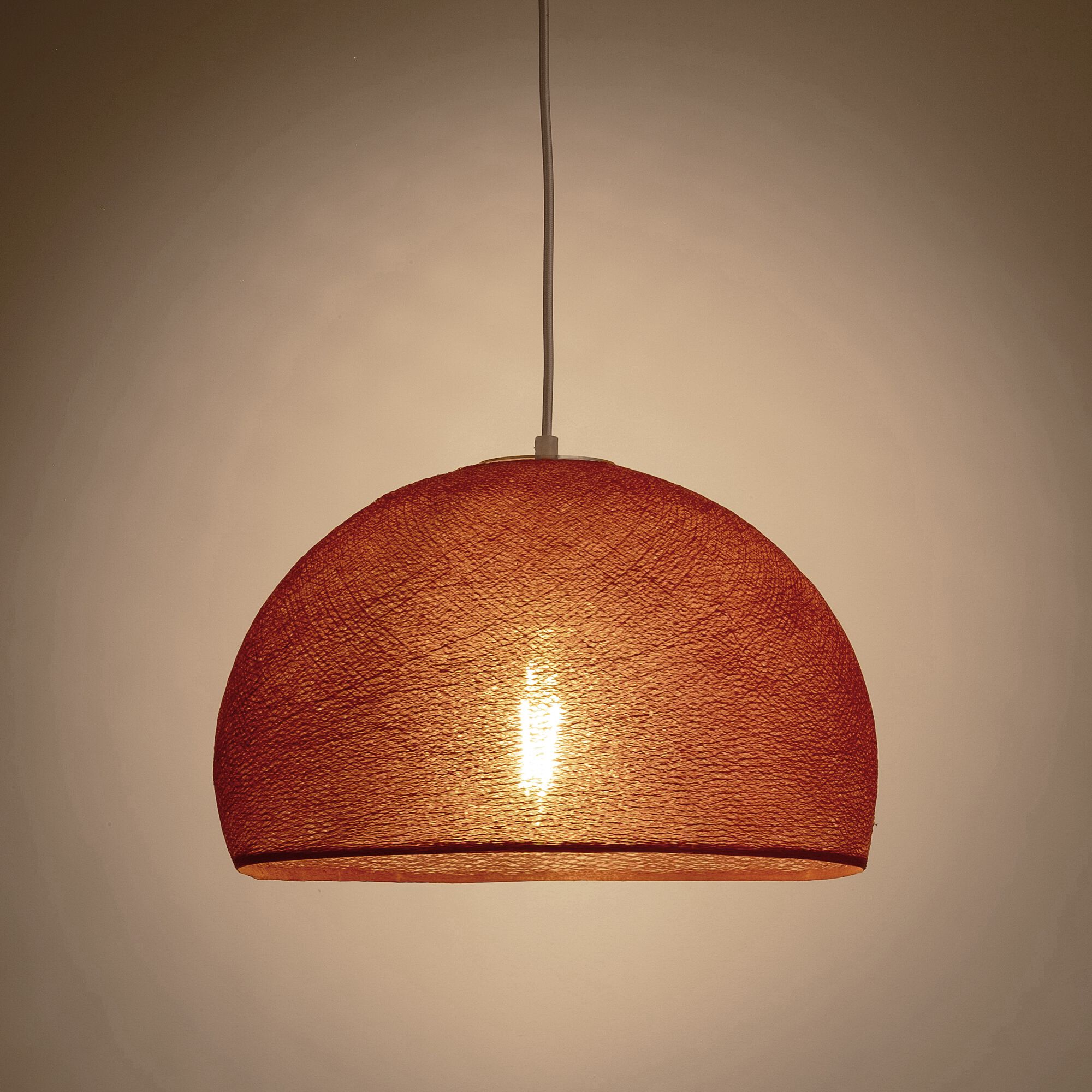 LUNA - Suspension électrifiée en tissu D38cm - cuivre tanné