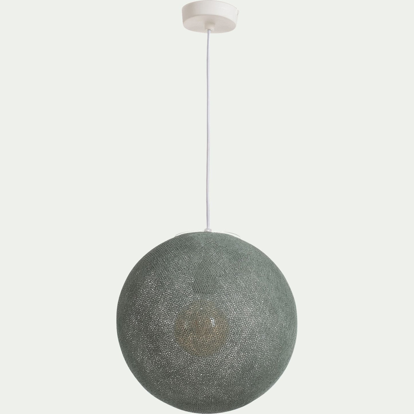 LUNA - Suspension électrifiée globe en tissu D31cm - vert de gris