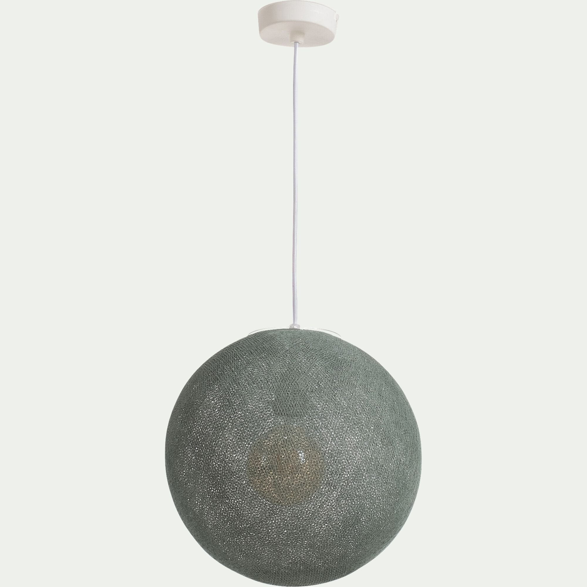 LUNA - Suspension électrifiée globe en tissu D31cm - vert de gris