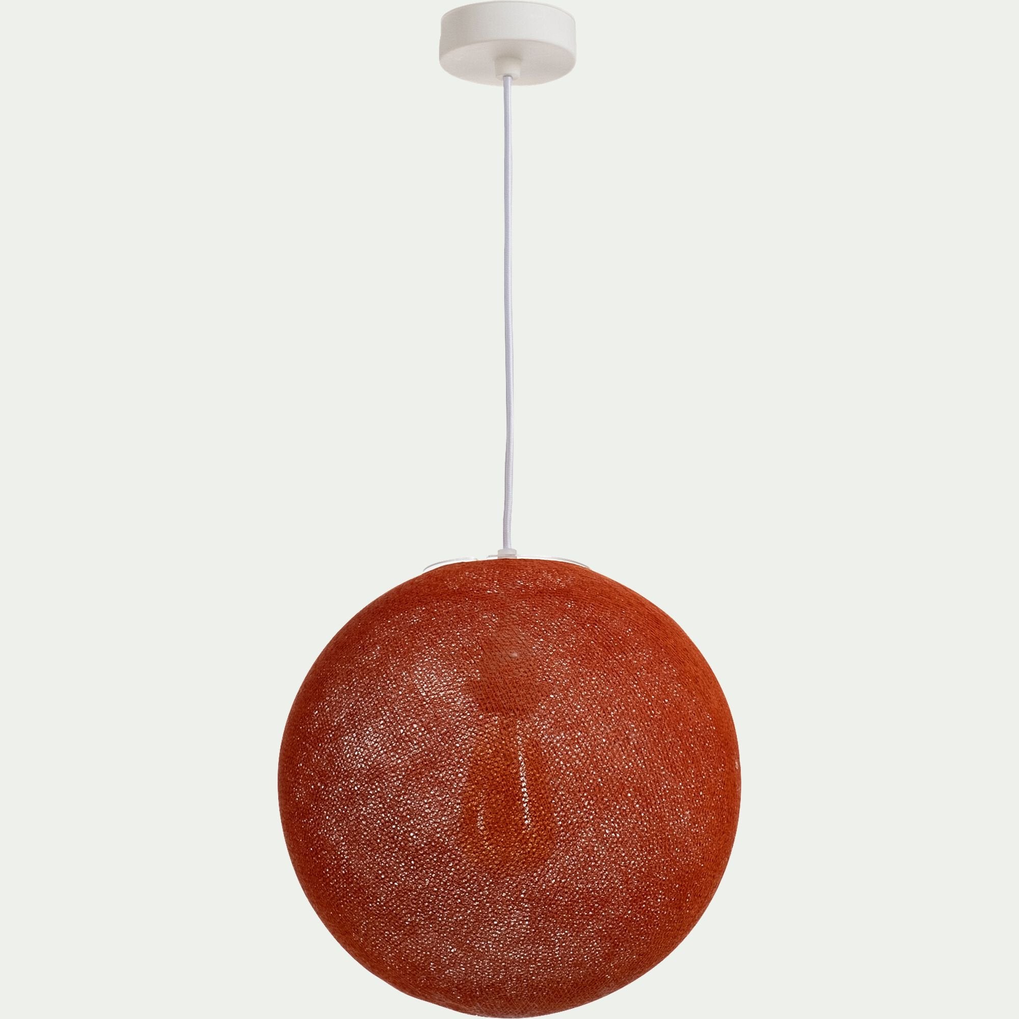 LUNA - Suspension électrifiée globe en tissu D31cm - cuivre tanné