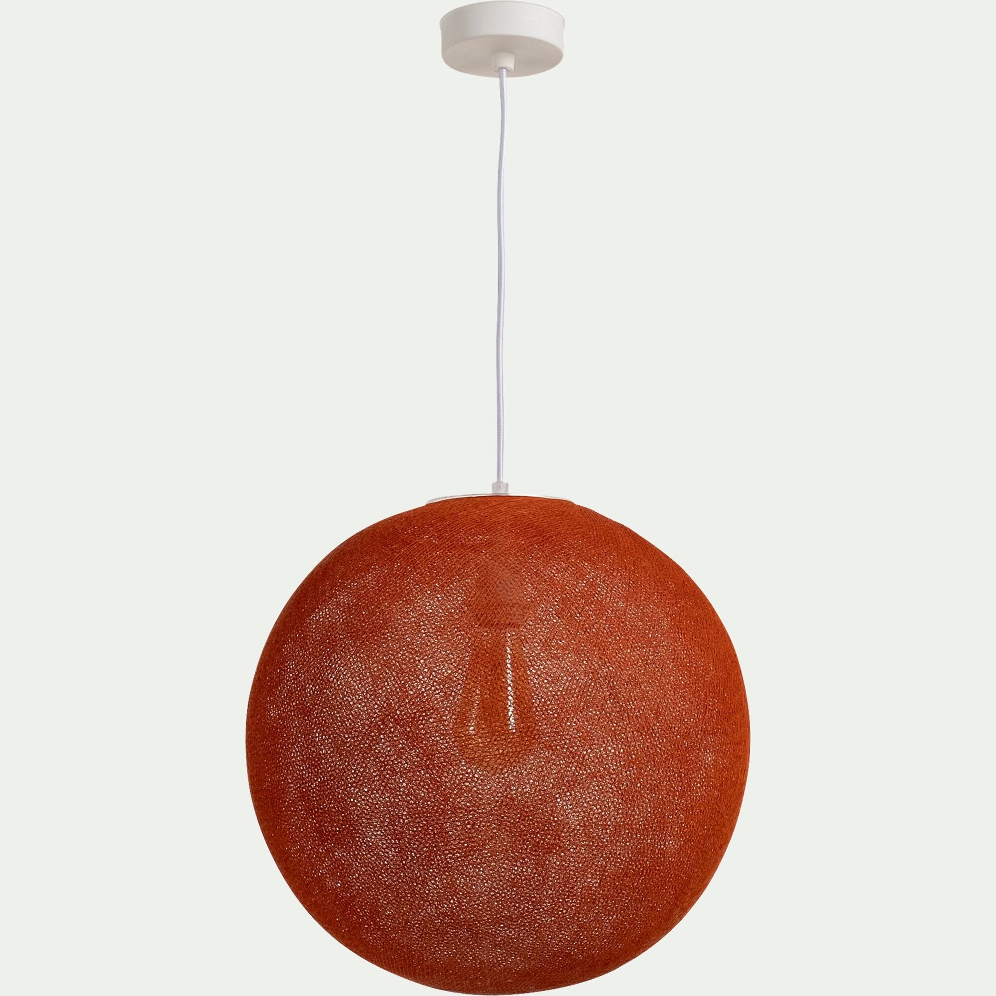 LUNA - Suspension électrifiée globe en tissu D38cm - cuivre tanné