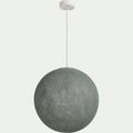 LUNA - Suspension électrifiée globe en tissu D38cm - vert de gris