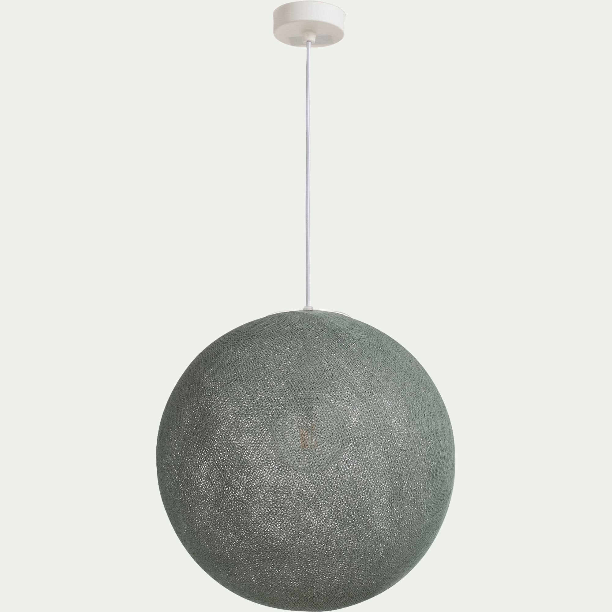 LUNA - Suspension électrifiée globe en tissu D38cm - vert de gris