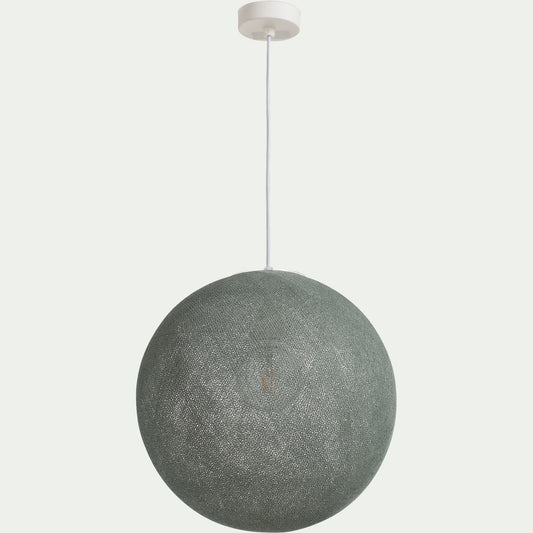 LUNA - Suspension électrifiée globe en tissu D38cm - vert de gris