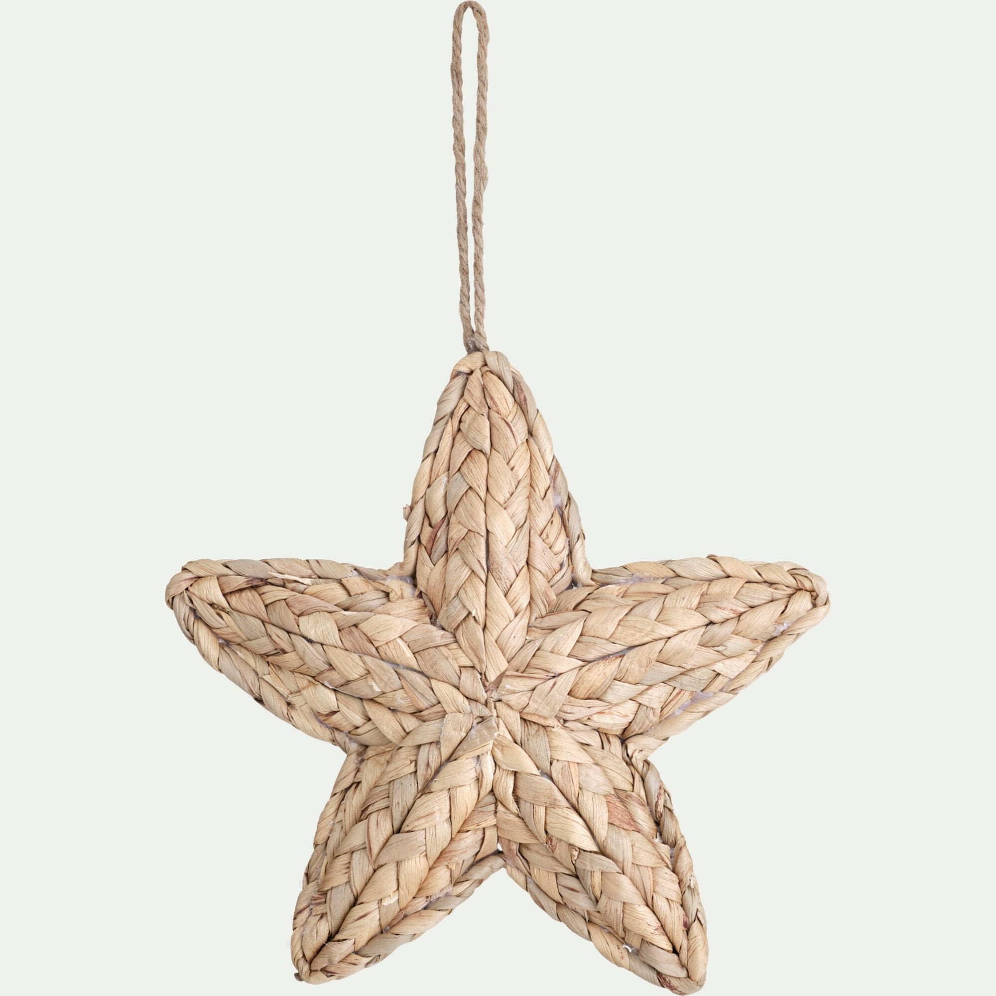 BOZEL - Suspension de Noël étoile en jacinthe d'eau H21cm - naturel