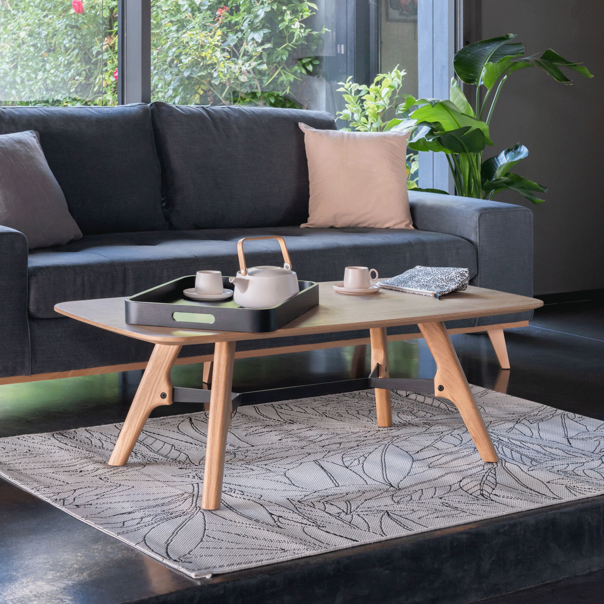 FANETTE - Table basse plaquée chêne