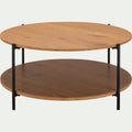 ISEO - Table basse ronde en bois et acier - bois clair