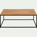 LILIAN - Table basse en chêne massif et acier L120cm - bois clair