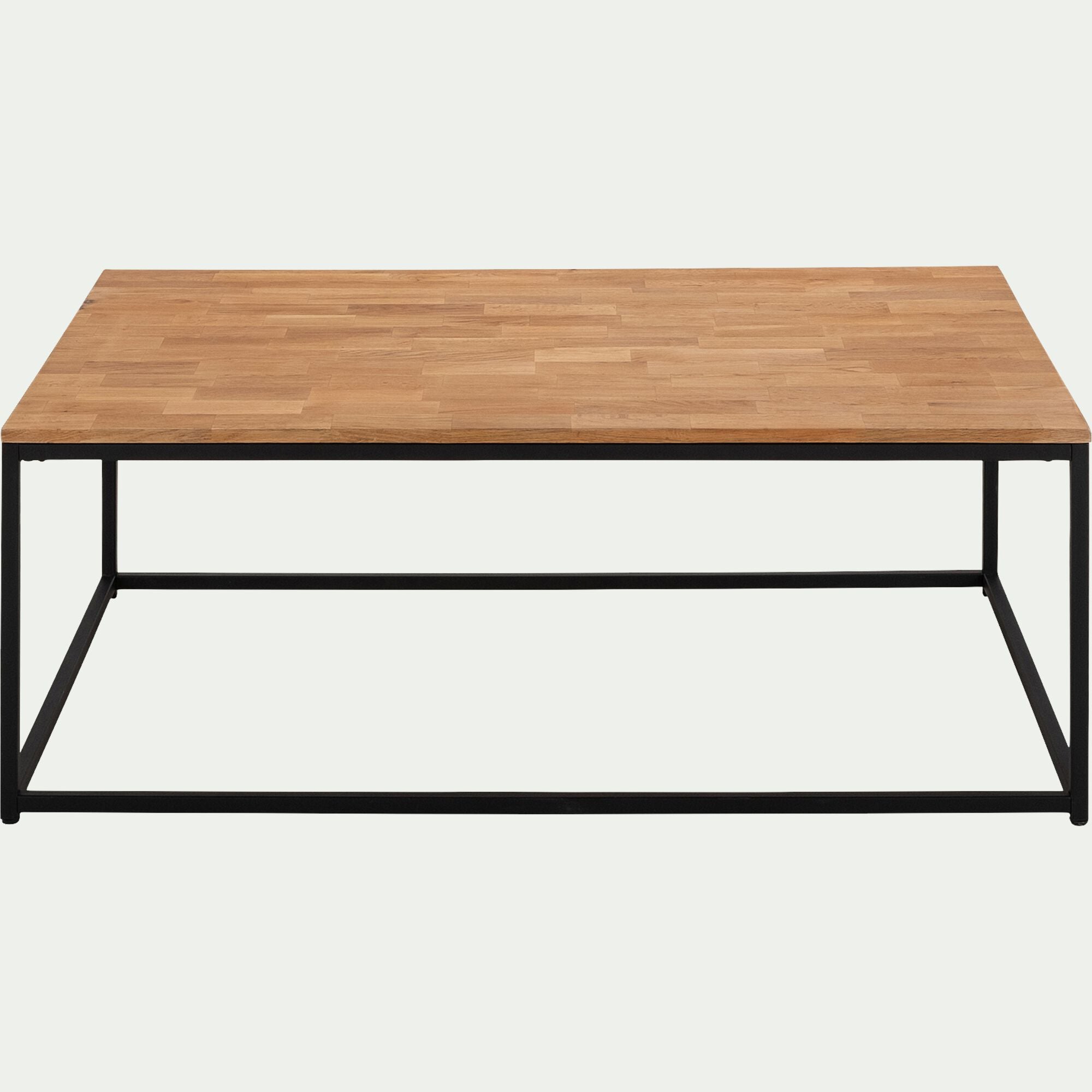 LILIAN - Table basse en chêne massif et acier L120cm - bois clair