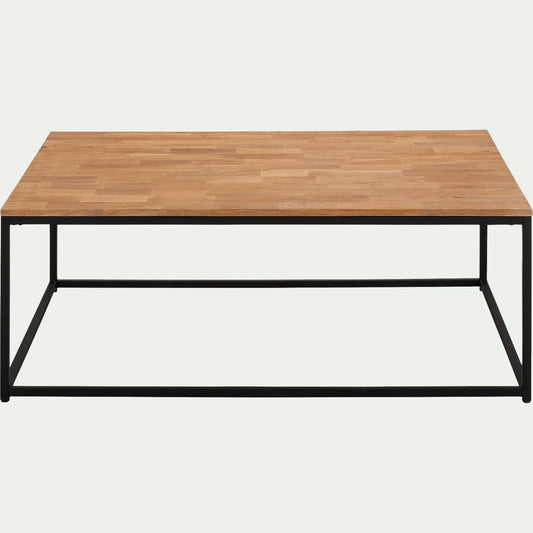 LILIAN - Table basse en chêne massif et acier L120cm - bois clair
