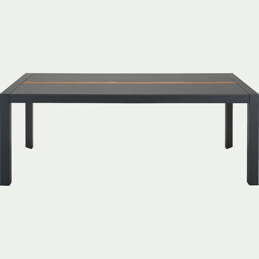 MASSIMO - Table de repas jardin en duraboard et aluminium - noir (8 places)