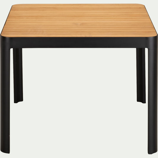 TASTA - Table de repas jardin en aluminium et teck - bois clair (4 places )