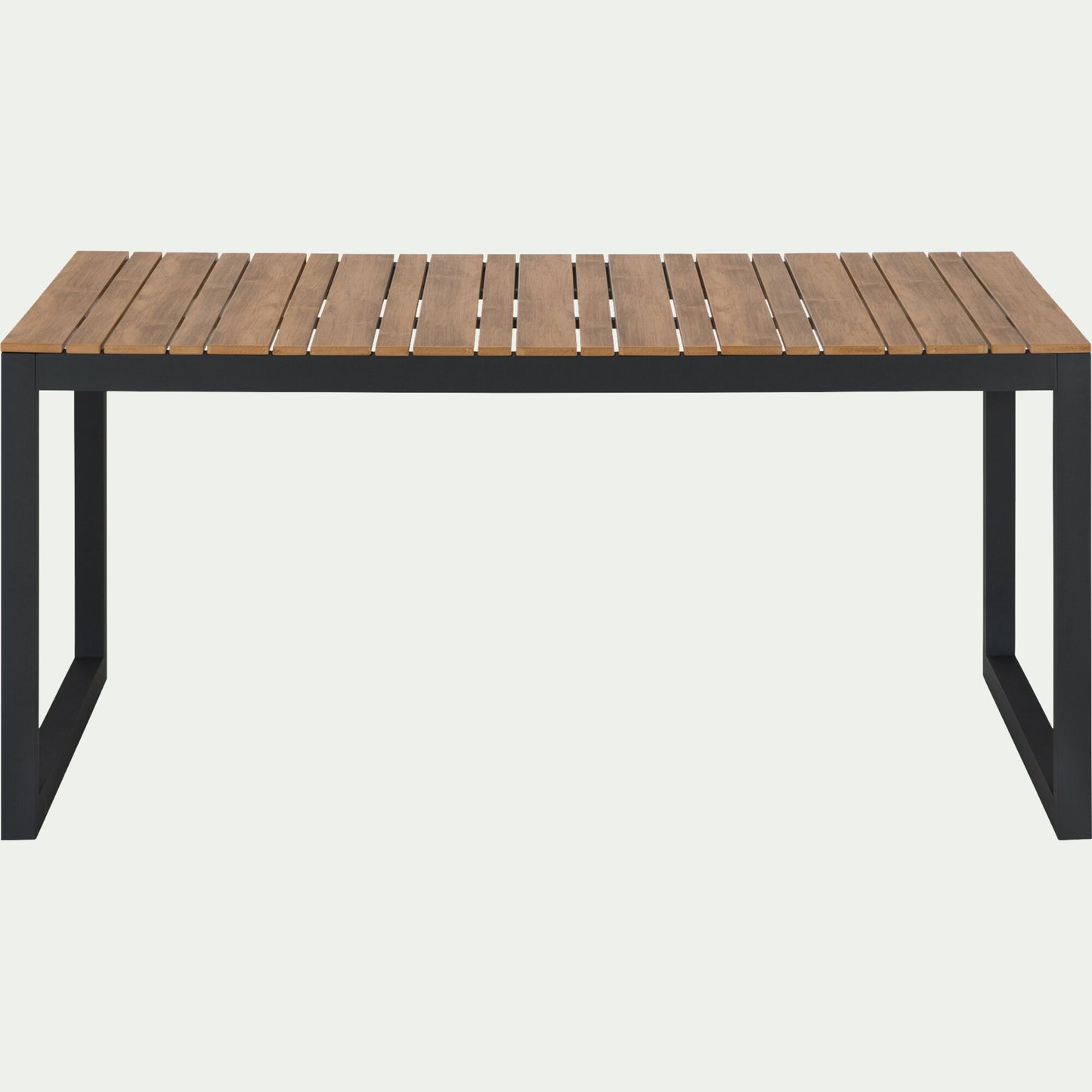 ZICO - Table de jardin fixe en polywood et aluminium - bois clair (6 places)