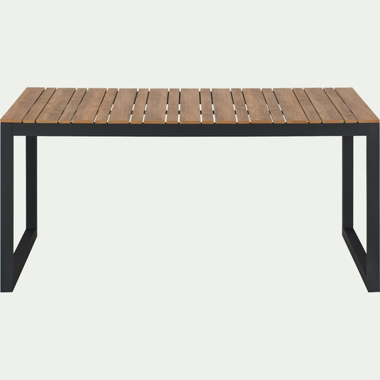 ZICO - Table de jardin fixe en polywood et aluminium - bois clair (6 places)