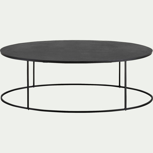 ZORAN - Table basse ovale en aluminium - noir
