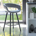 JOYAU - Chaise de bar en tissu avec accoudoirs H65,5cm - gris borie