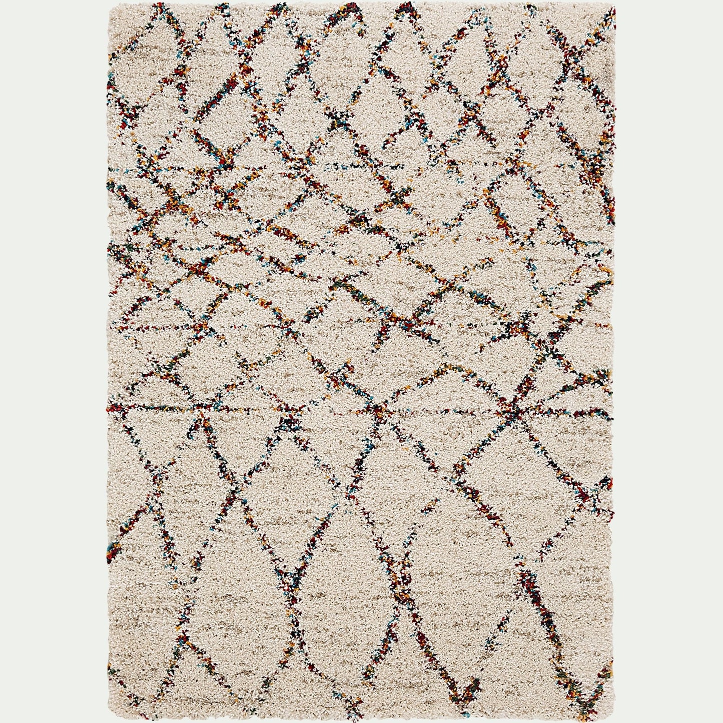 TAPIS - Tapis à motif d'inspiration berbère - blanc 200x290cm