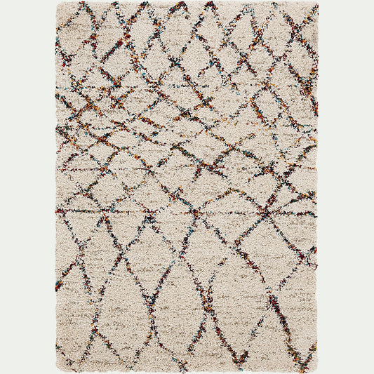 TAPIS - Tapis à motif d'inspiration berbère - blanc 200x290cm