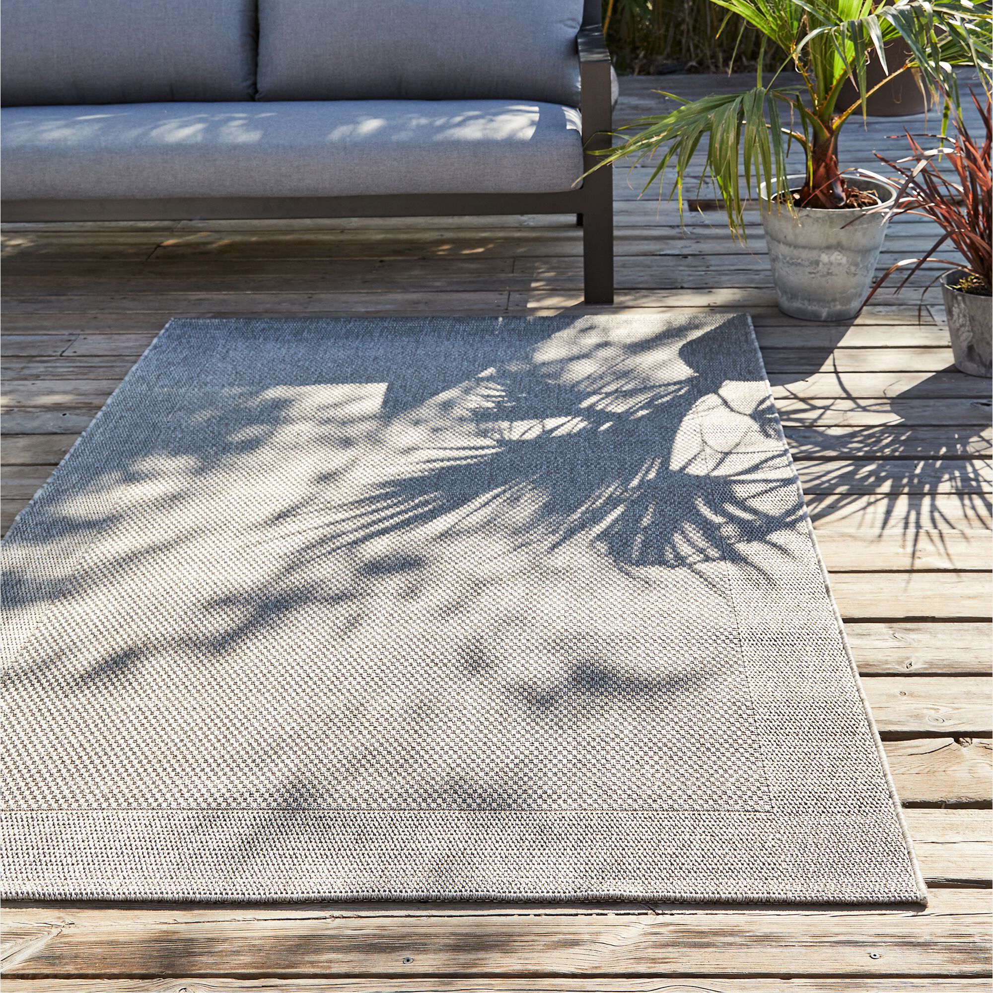 KELLY - Tapis intérieur et extérieur - gris 120x170cm