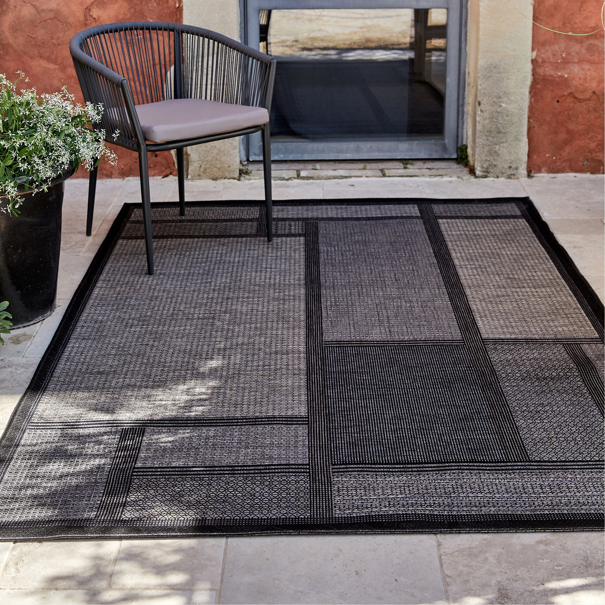 LIV - Tapis intérieur et extérieur - gris foncé 160x230cm