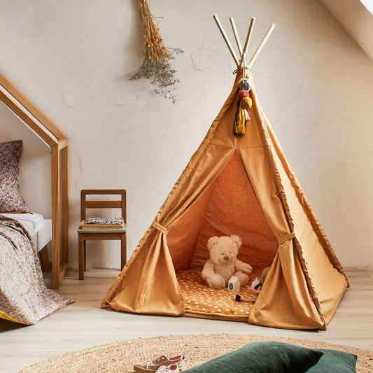 ROCHELLE - Tipi pour enfant avec tapis - beige nèfle