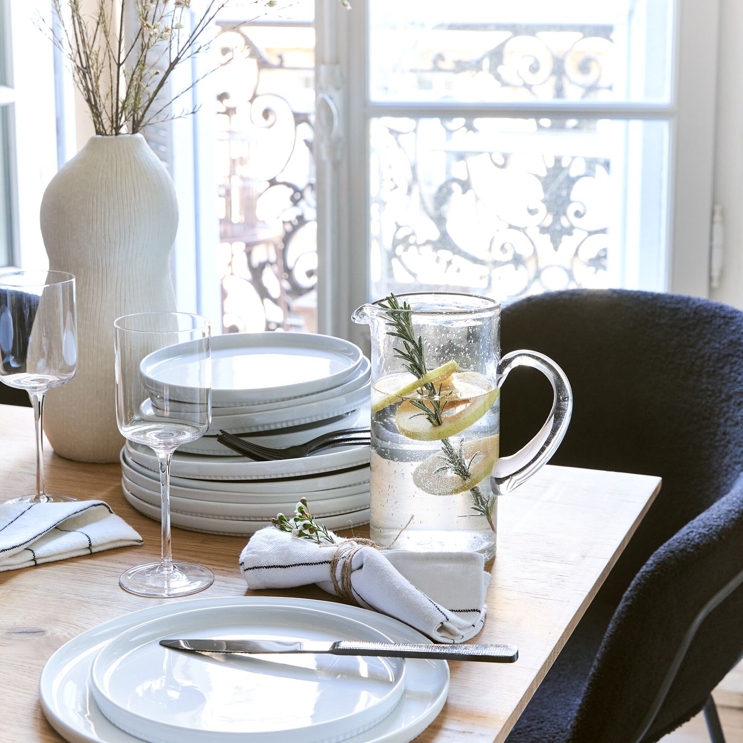 TOULOUSE - Service de vaisselle en porcelaine - blanc