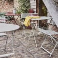 CERVIONE - Table de repas jardin pliante en acier - vert olivier (2 places)