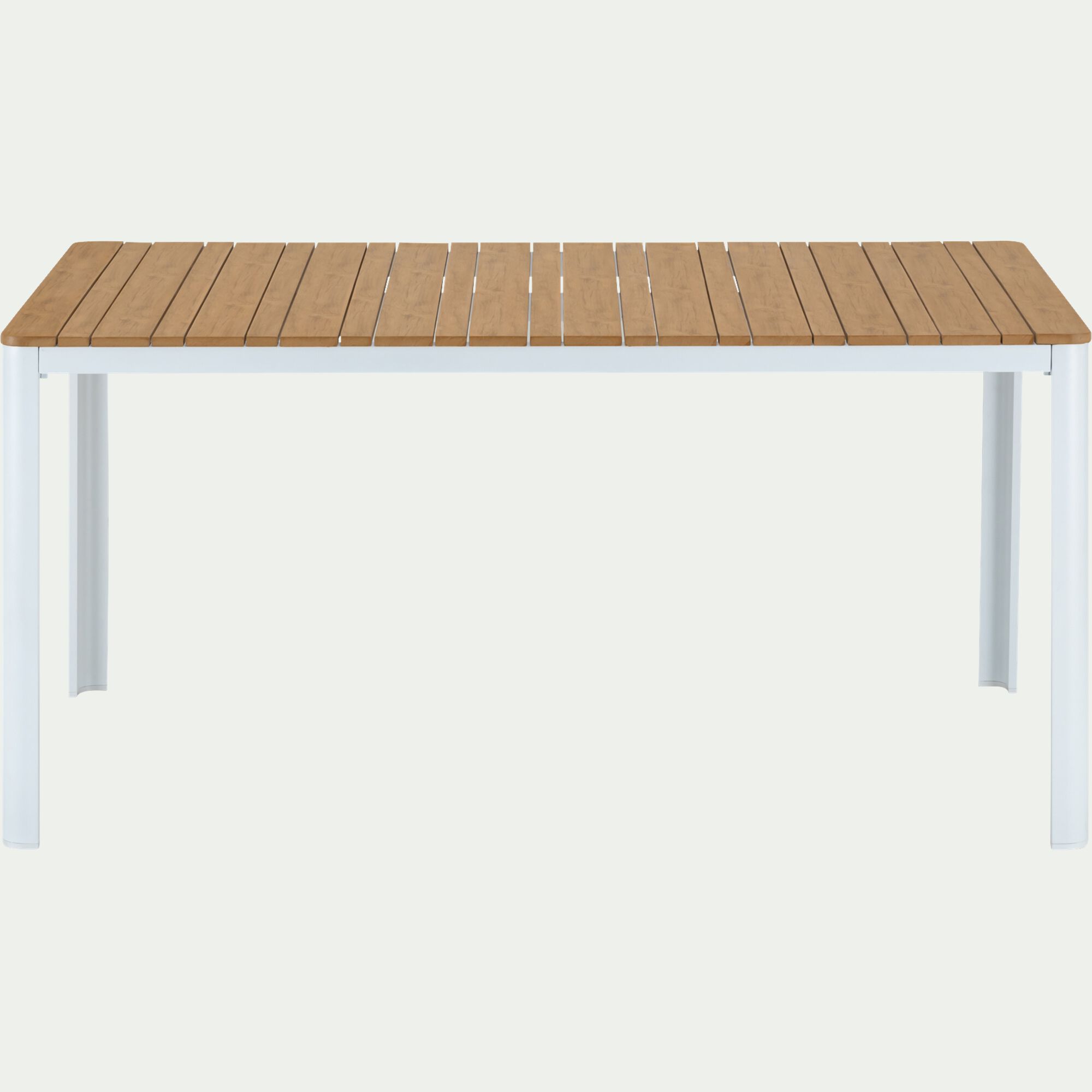 MANOSQUE - Table de repas jardin en aluminium et polywood- blanc (6 places)