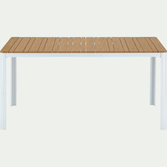 MANOSQUE - Table de repas jardin en aluminium et polywood- blanc (6 places)