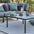 ALEX - Table basse de jardin carrée en aluminium - gris