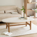 COFA - Table basse ovale en bois L126xl70cm - blanc