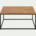 LILIAN - Table basse en chêne massif et acier L100cm - bois clair