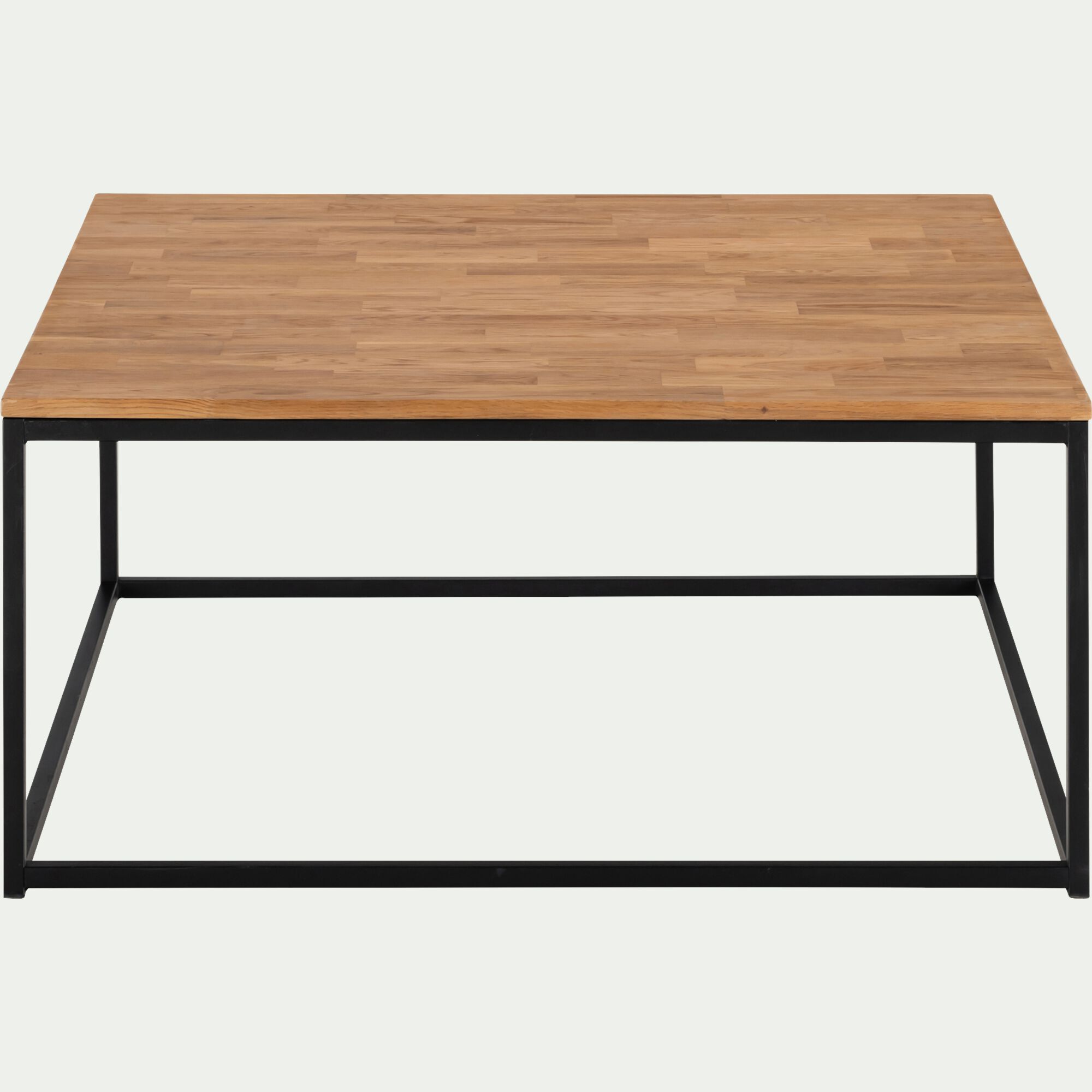 LILIAN - Table basse en chêne massif et acier L100cm - bois clair