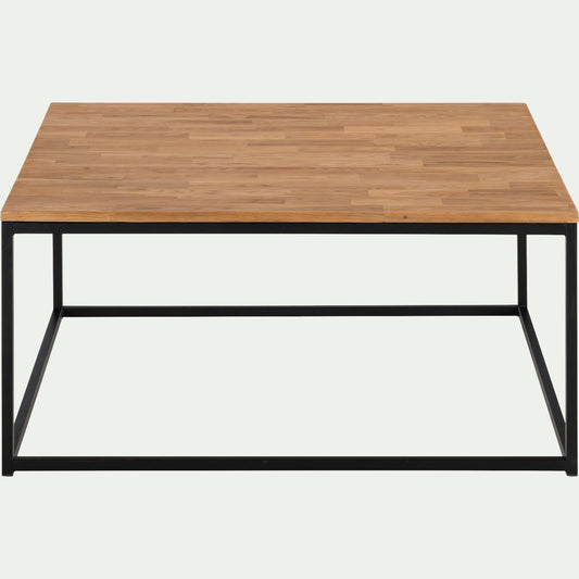 LILIAN - Table basse en chêne massif et acier L100cm - bois clair