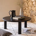 GORBION - Table basse ronde en bambou massif D80cm - noir