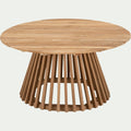 JAUSIERS - Table basse de jardin ronde en teck - bois clair