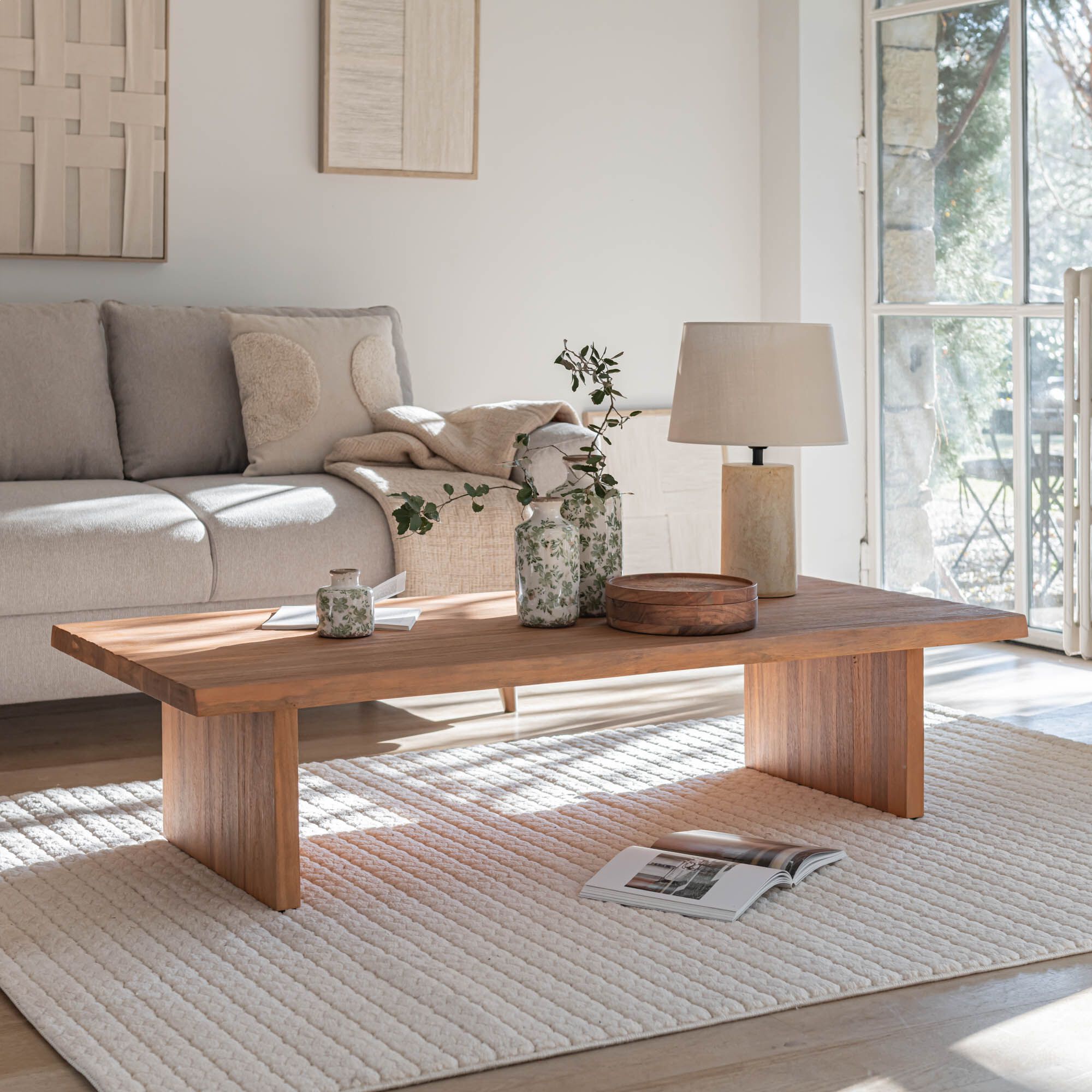 KIARA - Table basse en acacia L150xl70cm - bois foncé