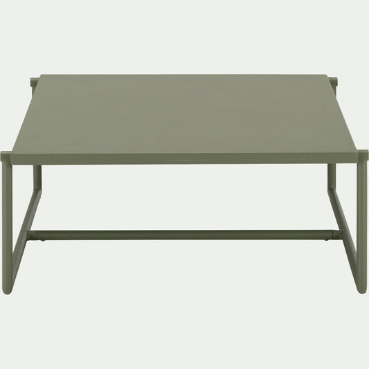 LANTA - Table basse de jardin carrée en aluminium - vert cèdre